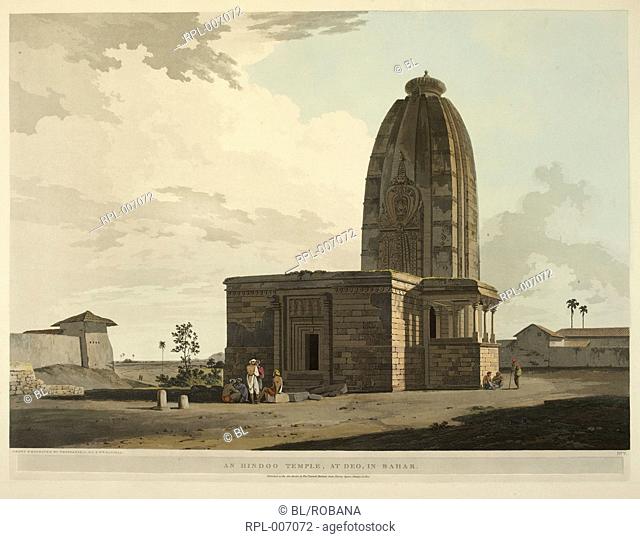 A Hindoo Temple at Deo in Bahar. Image taken from Antiquities of India. Twelve or rather twenty-four views from the drawings of Thomas Daniell