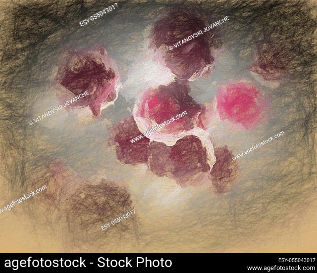 Digital 3d illustration of cancer cells in human body. .