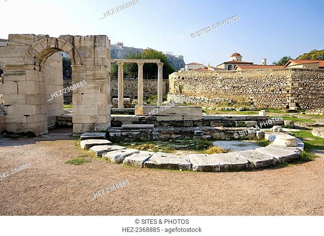 The Tetraconch (Megali Panagia), Athens, Greece. The remains of what is believed to be the oldest Christian church in Athens are siruated in the garden of...