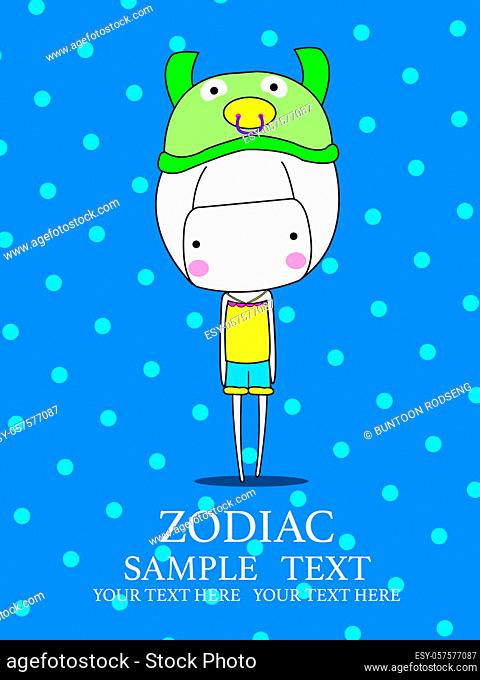 Cute Baby Girl Set zodiac - symbols of chinese horoscope