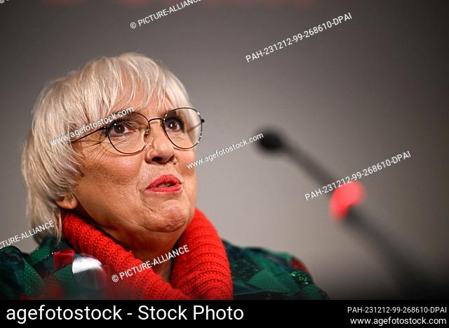 12 December 2023, Berlin: Claudia Roth (Alliance 90/The Greens), Minister of State for Culture and the Media, speaks during the presentation of the new...