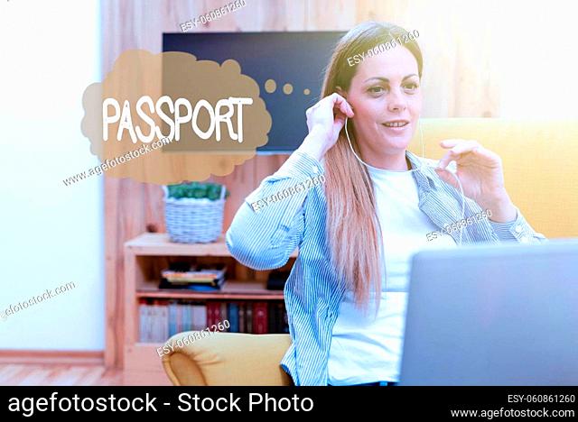 Conceptual caption Passport, Business overview official document issued by a government certifying the identity Abstract Giving Business Advice Online