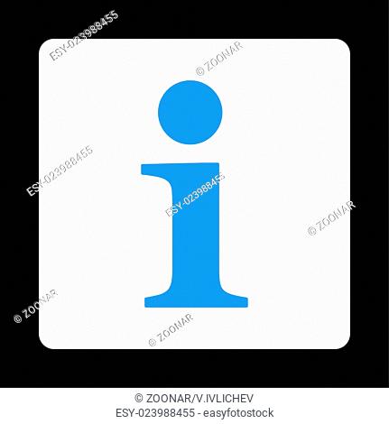Info flat blue and white colors rounded button
