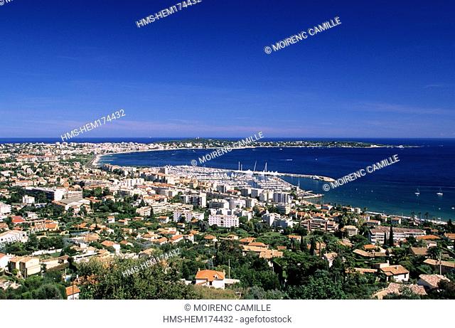 France, Alpes Maritimes, Golfe Juan and Cap d' Antibes in the background