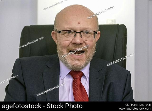 Candidate for Czech Health Minister Vlastimil Valek (TOP 09) speaks during the interview for Czech News Agency (CTK) in Prague, Czech Republic, on Thursday