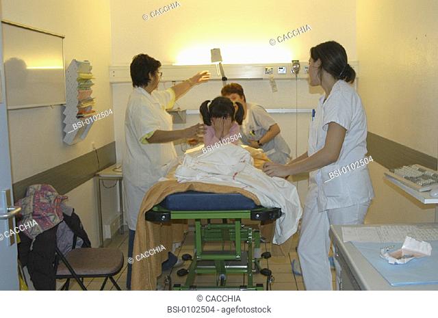 INFANT HOSPITAL<BR>Photo essay from hospital.<BR>Mantes-la-Jolie Hospital, in the French region of Ile-de-France. Emergency Services