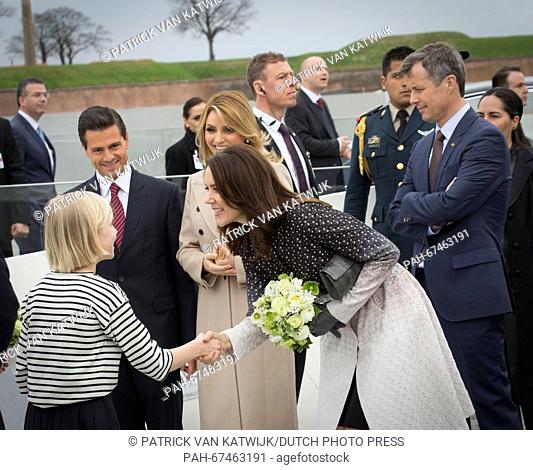 Crown Prince Frederik and Crown Princess Mary and President Enrique Pena Nieto and his wife Angelica Rivera of Mexico visit the Maritime Museum in Helsingor