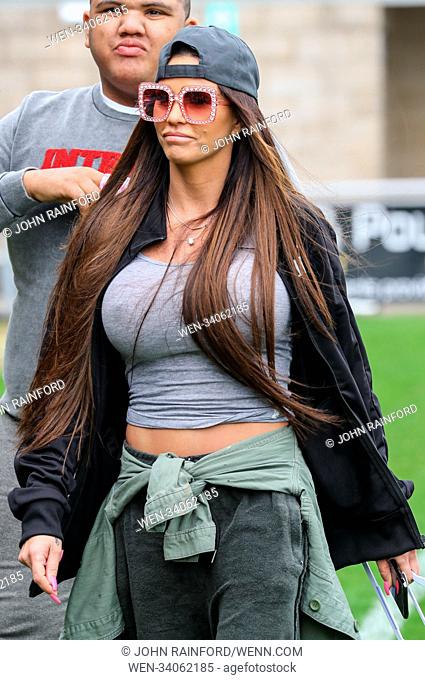 Katie Price and Alan Carr manage opposing teams in the Sellebrity Soccer match at Sixfields Stadium in Northampton Featuring: Katie Price Where: Northampton