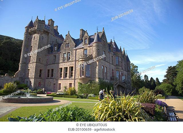 County Antrim Belfast Castle with ornate gardens and grounds over looking the city and Lough