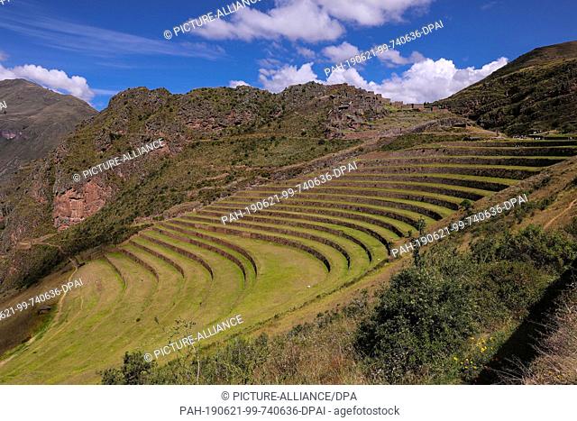 02 May 2019, Peru, Pisac: The terraces of Pisac. The Inca town of Pisac in the Sacred Valley lies at 3000 metres north of Cusco