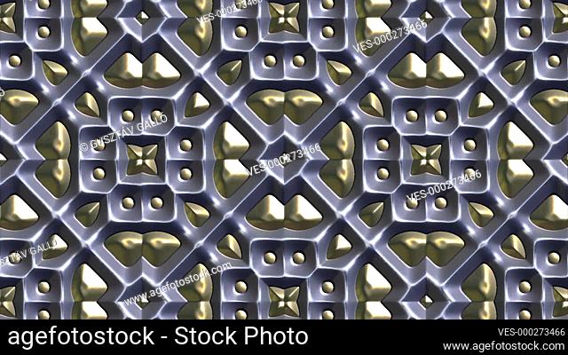 3d abstract metal golden background animation of seamless loop