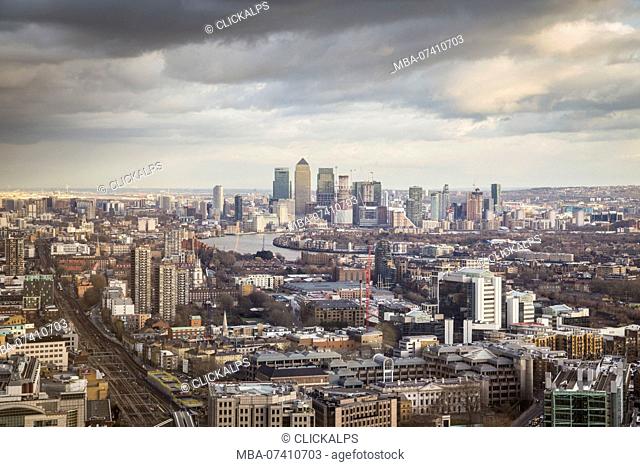 The financial district of Canary Warf, London, United Kingdom