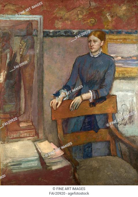 Hélène Rouart in her Father's Study. Degas, Edgar (1834-1917). Oil on canvas. Impressionism. c. 1886. France. National Gallery, London. 162, 5x121