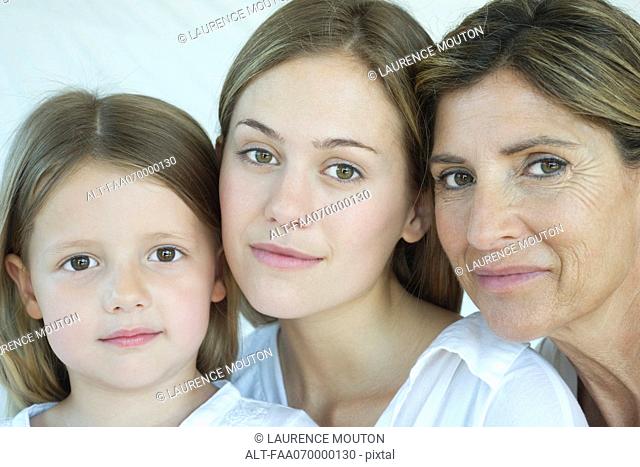 Mother, daughter and grandmother, portrait