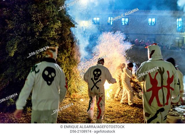 San Antonio fire festivities, Zorita del Maestrazgo, Castellon province, Spain