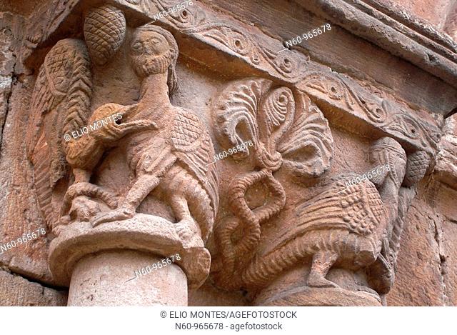 Romanesque cloister of St  Peter's collegiate church, Soria  Castilla-León, Spain