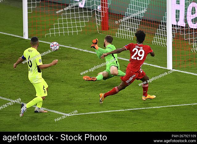FC Bayern Munich will face Atletico Madrid in the quarter-finals. Archive photo; Kingsley COMAN (M) shoots the goal to 4: 0