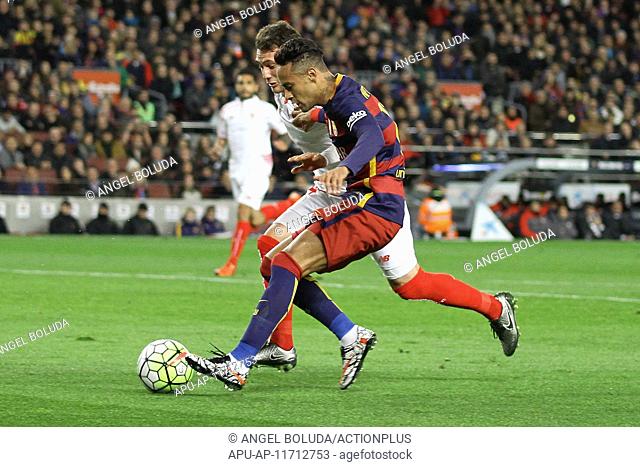 2016 La Liga Barcelona v Sevilla Feb 28th. 28.02.2016. Nou Camp, Barcelona, Spain. La Liga football match Barcelona versus Sevilla