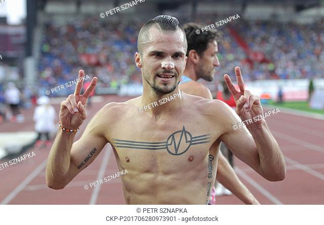 Czech athlete Jakub Holusa poses after the 1000 metres race during the Golden Spike Ostrava athletic meeting in Ostrava, Czech Republic, on June 28, 2017