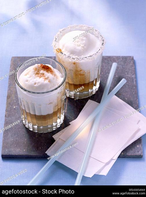 Coffee specialities: latte macchiato and caffé coco