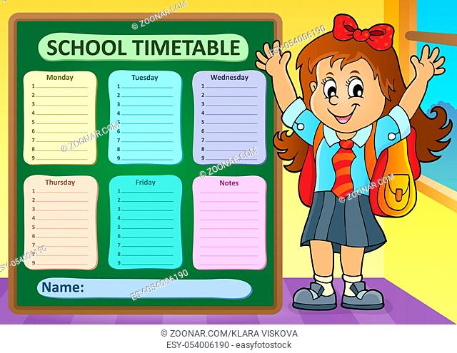 Weekly school timetable design 7 - picture illustration