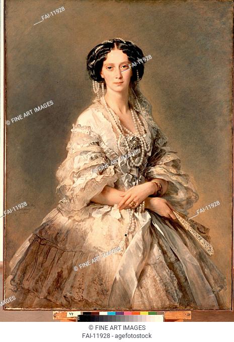 Portrait of Maria Alexandrovna (1824-1880), Empress of Russia. Winterhalter, Franz Xavier (1805-1873). Oil on canvas. Academic art. 1857