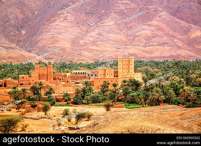 Kasbah and old homes in an old village in the beautiful Draa Valley in Morocco