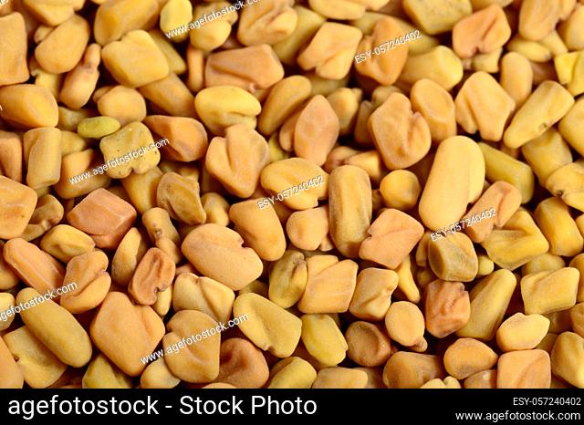 Fenugreek seeds as background. Close up texture