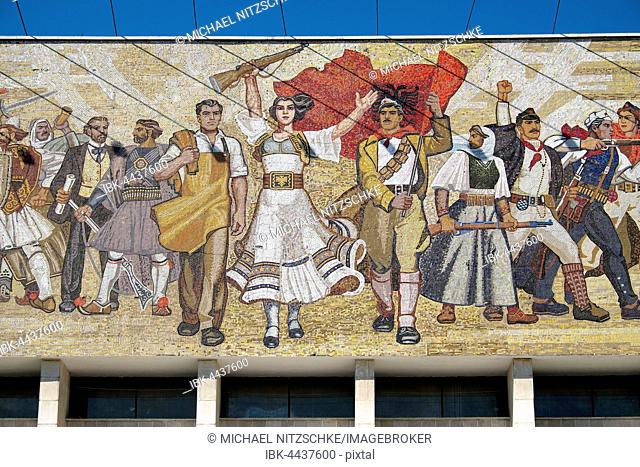 Wall mosaic, National History Museum, Tirana, Albania