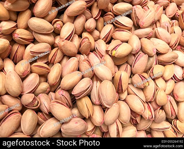 Pistachios For Sale. Healthy Fresh Food Background