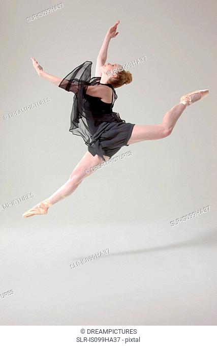 Ballet dancer in mid air