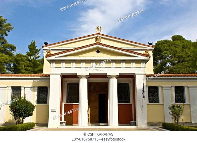 Old archaeological museum at ancient Olympia site in Greece