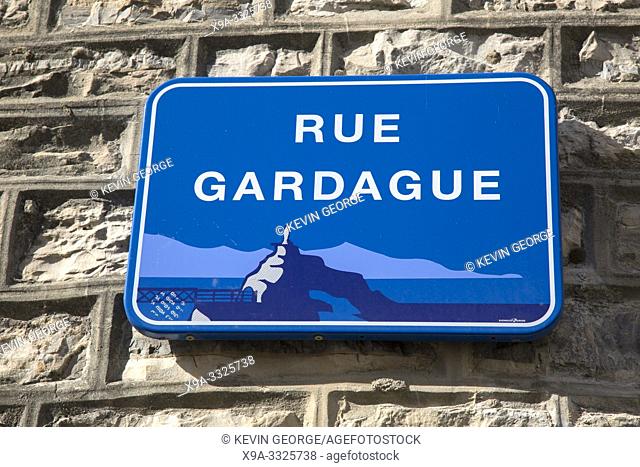 Gardague Street Sign, Biarritz; Basque Country, France