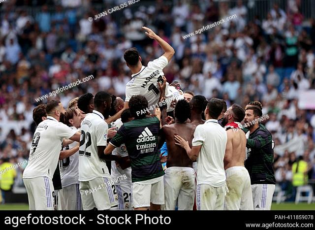 Madrid, Spain; 4.06.2023.- Asensio Karim Benzema says goodbye to Real Madrid playing and scoring a goal against Athletic Club at the end of the 2022-2023...