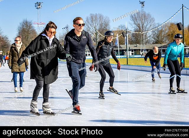 Prince Bernhard and Princess Annette of The Netherlands during the presentation of the Hollandse 100 sport contest next month at the Jaap Eden Ice Skating...