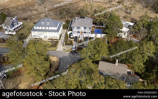 Aerial view of United States President Joe Biden's, Rehoboth Beach vacation home community, Wednesday. February 01, 2023 in Rehoboth, Delaware