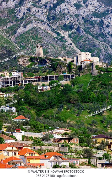 Albania, Kruja, elevated town view