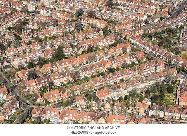 Houses on Bedford Park garden suburb, London, 2018. Creator: Historic England Staff Photographer