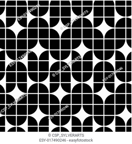 Black and white geometric abstract seamless pattern, contrast re
