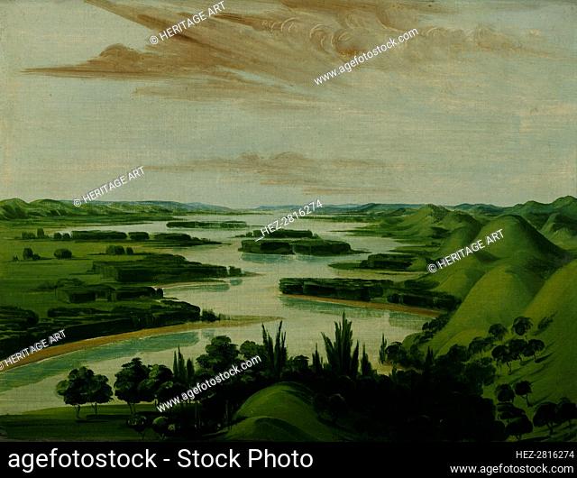 View from Floyd's Grave, 1300 Miles above St. Louis, 1832. Creator: George Catlin