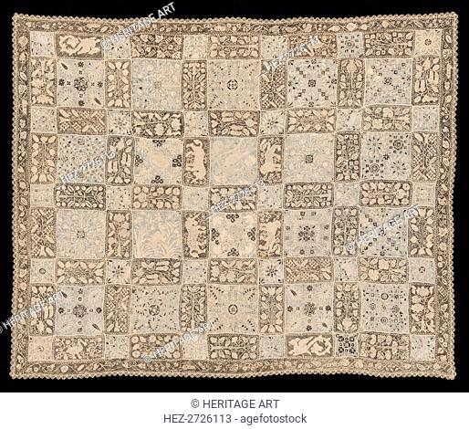 Cloth with Unicorns, Dragons, Other Animals, and Floral Patterns, 1800s. Creator: Unknown
