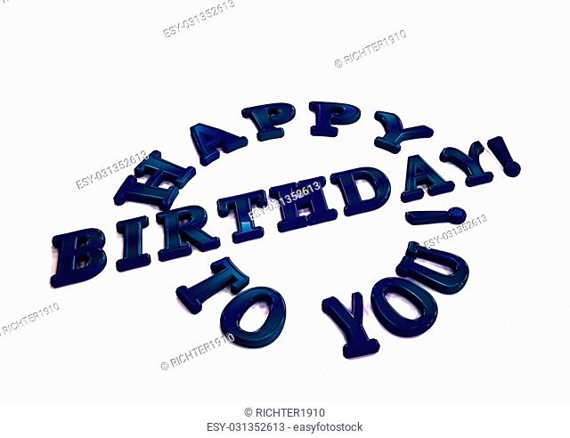 Dimensional inscription Happy birthday to you. 3D illustration