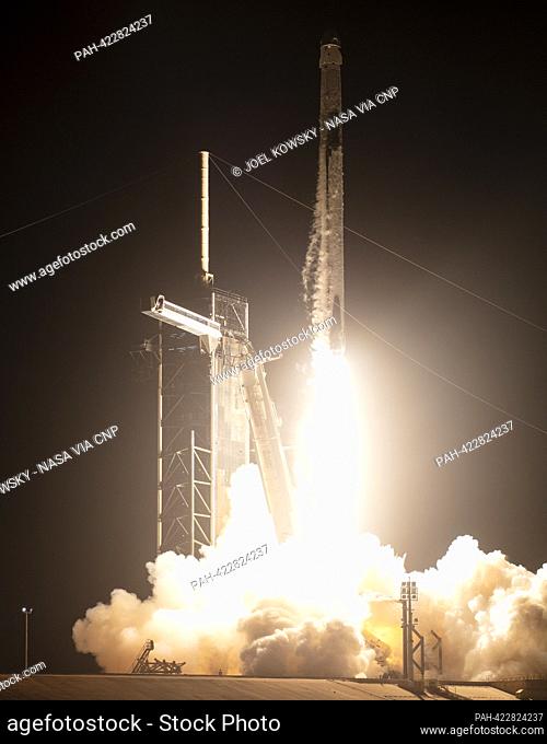 A SpaceX Falcon 9 rocket carrying the company's Dragon spacecraft is launched on NASA€™s SpaceX Crew-7 mission to the International Space Station with NASA...