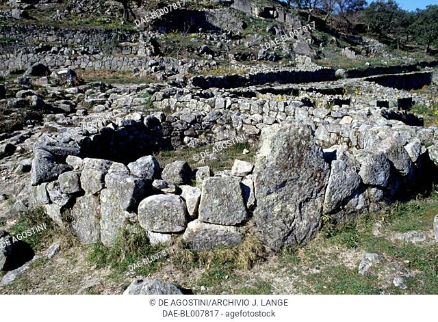 Ruins of the houses in Citania de Briteiros, Minho, Portugal, Iron Age