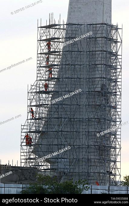 RUSSIA, SEVASTOPOL - MAY 12, 2023: The Bayonet and Sail memorial is under restoration. Sergei Malgavko/TASS