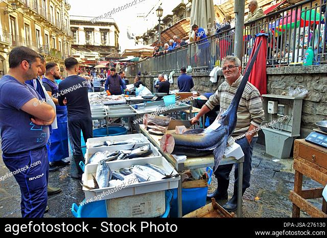 Fish market, Palermo, Sicily, Italy, Europe