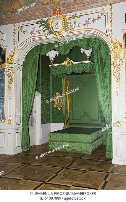 Duke's bedroom, Rundales Pils, Rundale Palace Museum, Bauska, Latvia