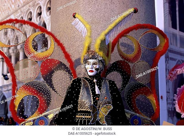 Butterfly, costume at Venice carnival, Veneto, Italy