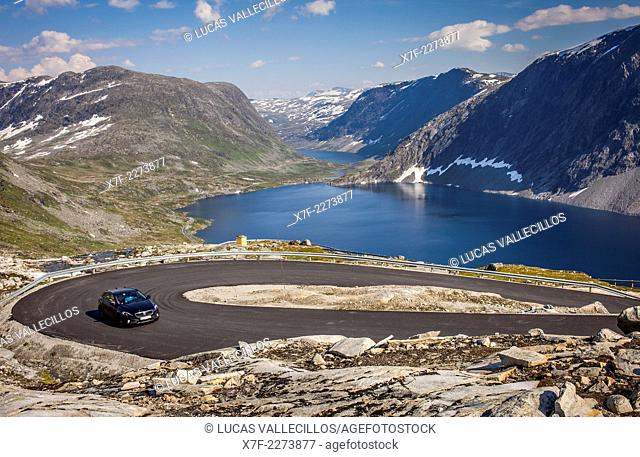 Djupvatnet Lake. Landscape, in Rv63, road between Dalsnibba Viewpoint and Geiranger, More og Romsdal, Norway