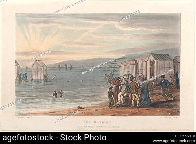 Sea Bathing, from Poetical Sketches of Scarborough, 1813., 1813. Creators: Thomas Rowlandson, Joseph Constantine Stadler, J. Bluck